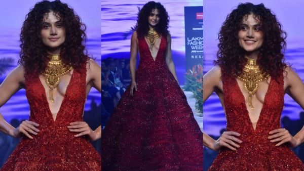 Taapsee Pannu LFW: ખુલા ગાઉનમાં તાપસી મચાવી બબાલ, ક્લીવેજને ઢઆકવા પહેર્યો મોટોહાર