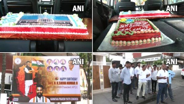 DK Shivkumar Birthaday: ડીકે શિવકુમારનો આજે જન્મ દિવસ, બેંગ્લુરુમાં લાગ્યા પોસ્ટર, સર્થખ સાથે કેક કાપી