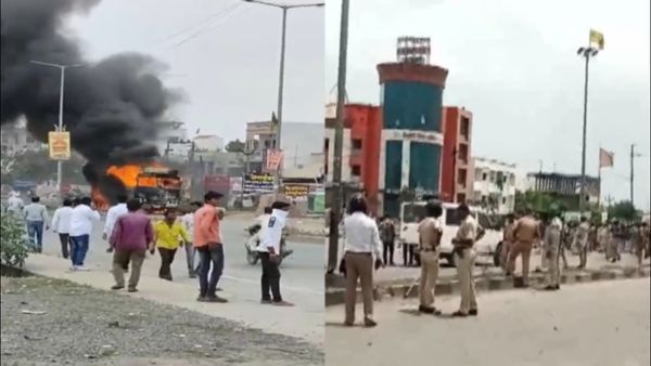 મહારાષ્ટ્ર: મરાઠા અનામત આંદોલન થયુ હિંસક, લોકોએ વાહનોને લગાવી આગ, પથ્થરમારામાં પોલીસ ઘાયલ