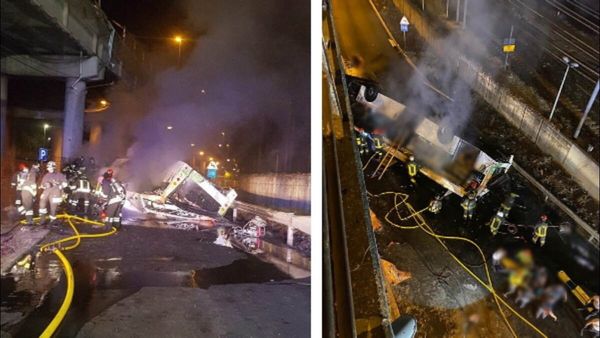ઈટલીમાં ગમખ્વાર દૂર્ઘટના, પુલ પરથી પડતા બસમાં લાગી આગ, 21 લોકો જીવતા ભૂંજાયા