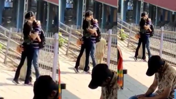 Video : લોકો ટ્રેનની રાહ જોતા હતા અને સ્ટેશન પર કપલનો રોમાન્સ ચાલતો રહ્યો, વીડિયો વાયરલ 