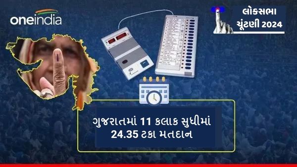 Lok Sabha Elections 2024: ગુજરાતમાં 11 કલાક સુધીમાં 24.35 ટકા મતદાન