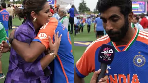 Video : જીતની ખુશીમાં ફિમેલ એન્કરને ભેટી પડ્યો બુમરાહ, વીડિયો સોશિયલ મીડિયા પર વાયરલ