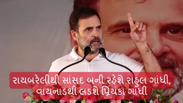 રાયબરેલીથી સાંસદ બની રહેશે રાહુલ ગાંધી, વાયનાડથી લડશે પ્રિયંકા ગાંધી