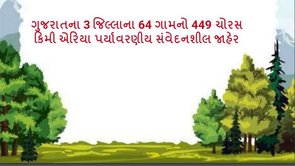 ગુજરાતના 3 જિલ્લાના 64 ગામનો 449 ચોરસ કિમી એરિયા પર્યાવરણીય સંવેદનશીલ જાહેર