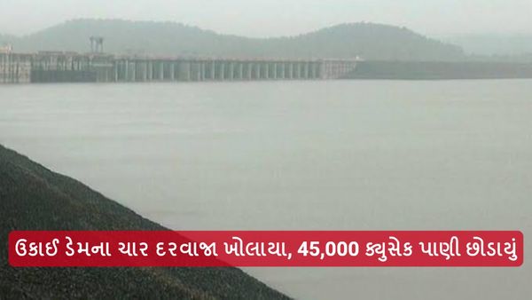 Gujarat Monsoon Update: ઉકાઈ ડેમના ચાર દરવાજા ખોલાયા, 45,000 ક્યુસેક પાણી છોડાયું