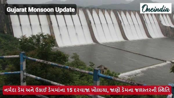 હવામાન: નર્મદા ડેમ અને ઉકાઈ ડેમમાંના 15 દરવાજા ખોલાયા, જાણો ડેમના જળસ્તરની સ્થિતિ