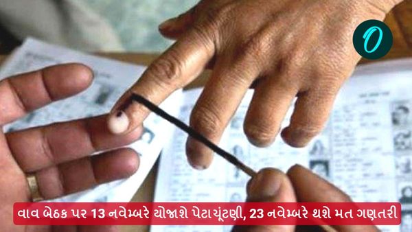 વાવ બેઠક પર 13 નવેમ્બરે યોજાશે પેટાચૂંટણી, 23 નવેમ્બરે થશે મત ગણતરી