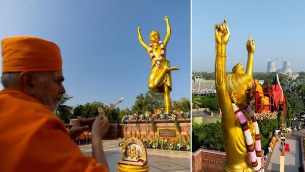 ગાંધીનગર: અક્ષરધામમાં 49 ફૂટ ઉંચી નિલકંઠવર્ણીની મૂર્તિની પ્રાણપ્રતિષ્ઠા, હજારો ભક્તો રહ્યા હાજર