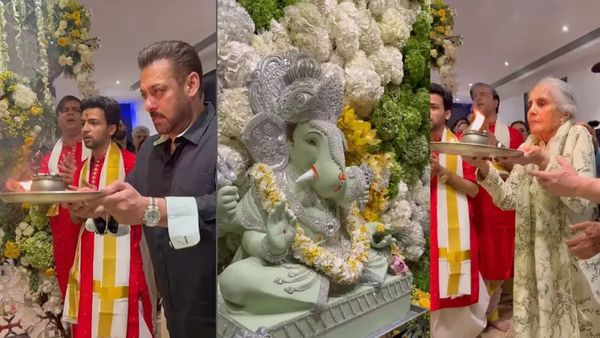 Salman Khan Ganesh Aarti: સલમાન ખાનને ઘરે પધાર્યા બાપ્પા, માતા-પિતા સંગ કરી આરતી