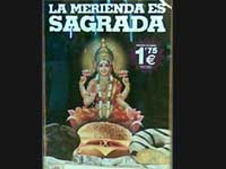 नॉनवेज बर्गर पर लक्ष्मी मां का चित्र