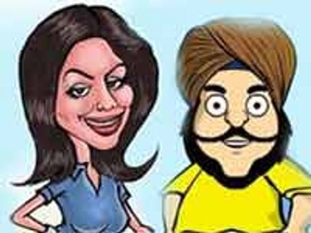 गर्लफ्रेंड के साथ संता