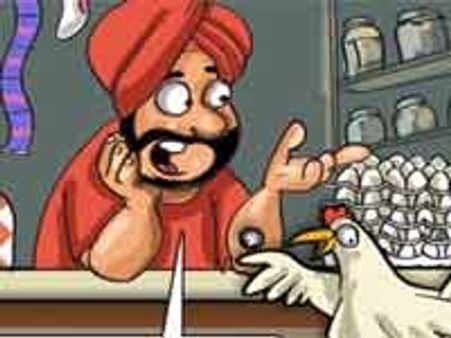 मुर्गी ने अंडा खरीदा