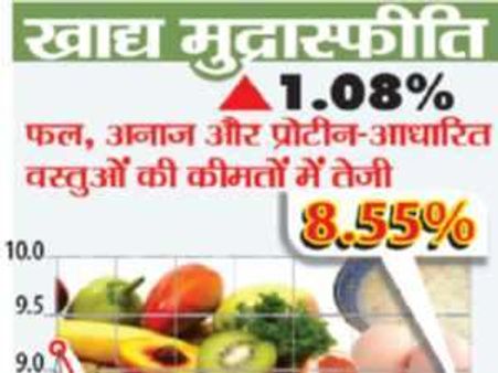8.55 फीसदी हुई खाद्य मंहगाई दर