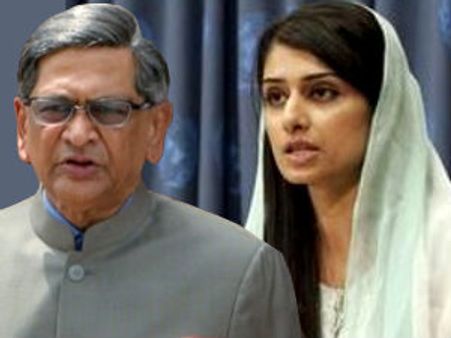 हिना रब्‍बानी से एसएम कृष्‍णा की मुलाकात, आतंकवाद मुख्‍य मुद्दा