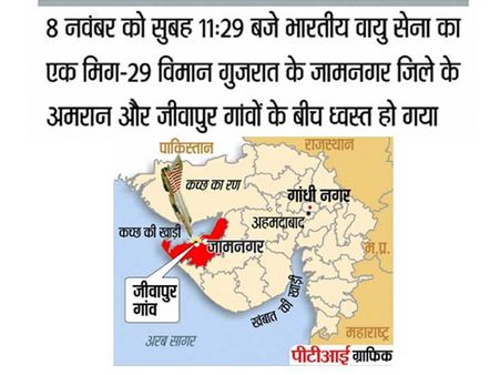 गुजरात के एक गांव में गिरा वायुसेना का मिग-29 विमान, पायलट सुरक्षित