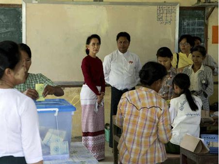 म्‍यांमार में चुनाव शुरू, आंग सान सू की के राजनीति भविष्‍य का होगा फैसला