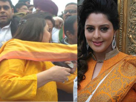 मेरठ रैली की भीड़ में अटक गया नगमा का दुपट्टा, गुस्‍से से हुईं लाल