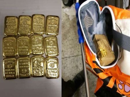 मुंबई एयरपोर्ट पर पकड़ा गया लाखों रुपए का सोना, 12 सोने के बिस्‍कुट बरामद