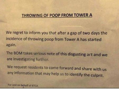 गुरुग्राम के इस अपार्टमेंट में मानव मल से लोग परेशान, नोटिस हुआ वायरल