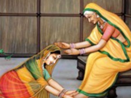 'महिलाएं दोनों हाथों से क्यों करती हैं चरण स्पर्श'