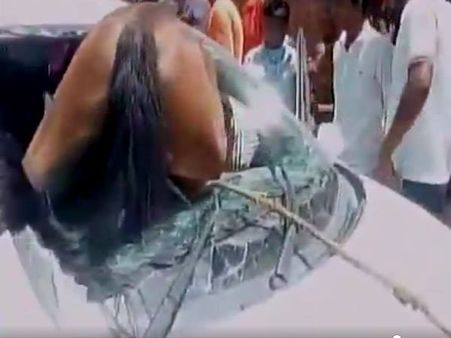 VIDEO: गर्मी से चकराया घोड़े का सिर, शीशा तोड़कर कार में घुसा