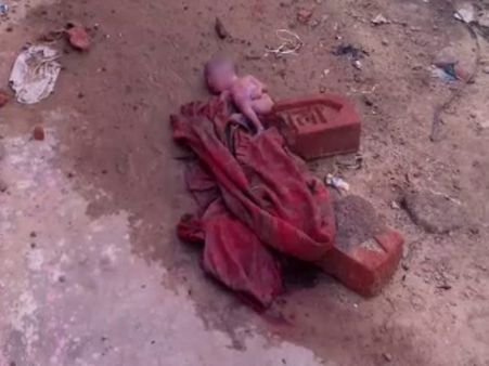 VIDEO: अस्पताल परिसर में पड़े नवजात के शव को खा रहे थे कीड़े