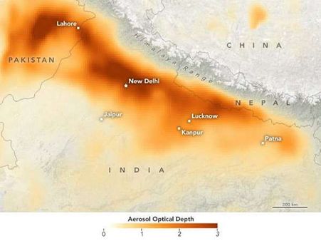 NASA ने जारी की जहरीले स्मॉग की तस्वीरें, दिल्ली की स्थिति भयावह