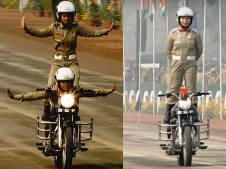 #RepublicDay: राजपथ पर महिला शक्ति का प्रदर्शन, BSF की 'सीमा भवानी' टीम का शानदार करतब