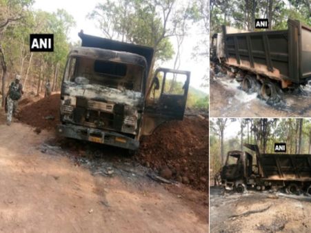 छत्तीसगढ़: सड़क निर्माण में लगे 3 लोगों को नक्सलियों ने किया अगवा, 6 गाड़ियों में लगाई आग
