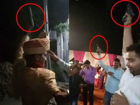 शादी समारोह में दूल्हे और यूपी पुलिसकर्मियों ने की खुलेआम हर्ष फायरिंग, वीडियो वायरल