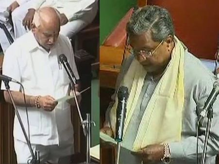 #KarnatakaFloorTest: येदुरप्पा-सिद्धारमैया ने ली विधानसभा में विधायक के रूप में शपथ