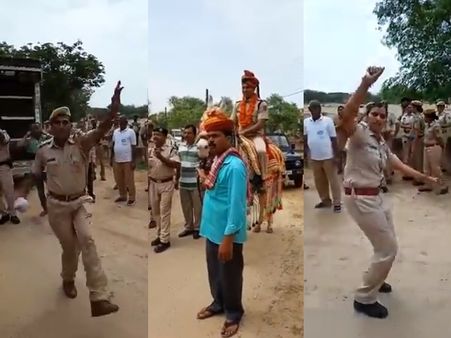 VIDEO: एसपी का हुआ ट्रांसफर, पुलिसवालों ने घोड़ी पर बिठाकर किया विदा, जमकर नाचे