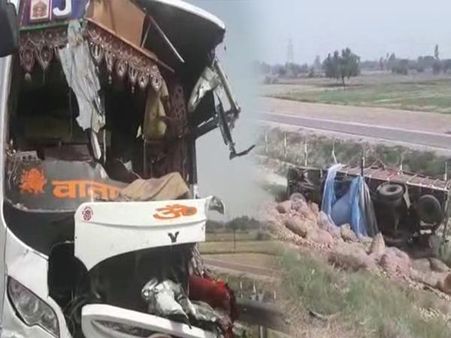 दिल्ली से मुजफ्फरनगर जा रही लग्जरी बस पलटी, ड्राइवर की मौत व 24 घायल