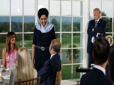 प्राइवेट डिनर में ट्रंप ने इंदिरा नूई को बताया 'दुनिया की सबसे शक्तिशाली महिला'