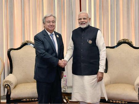 UN चीफ एंटोनियो गुटारेशे की मौजूदगी में पीएम मोदी ने दिया स्‍वच्‍छता के लिए 4P वाला फॉर्मूला