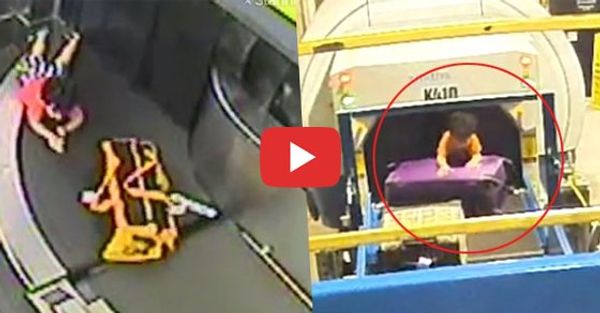 एयरपोर्ट के लगेज कैरियर पर आफत में फंस गई 2 साल के मासूम की जान, VIDEO वायरल