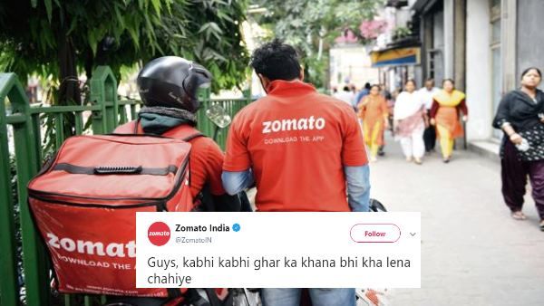 जोमैटो ने कहा- 'गाइज, कभी कभी घर का खाना भी खा लेना चाहिए', तो लग गई ट्वीट्स की झड़ी