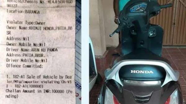 शोरूम से नई स्कूटी लेकर निकला शख्स, पुलिस ने काट दिया 65000 का चालान
