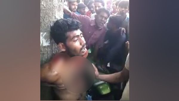 VIDEO: युवक को लुटेरा समझकर पकड़ा, पेड़ से बांधकर बेरहमी से की पिटाई