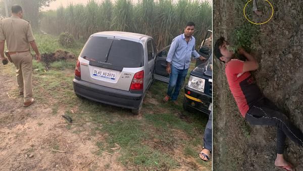 मेरठ में गोकशी कर भागते बदमाशों की यूपी पुलिस से मुठभेड़, 2 जख्मी, गौमांस से भरी कार जब्त