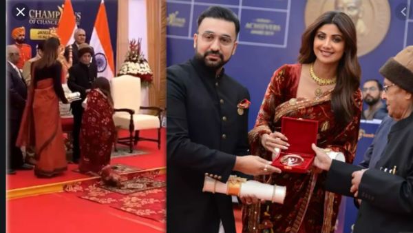 Champion of Change Award: शिल्पा शेट्टी ने प्रणब मुखर्जी के छूए पैर, तस्वीर हुई Viral