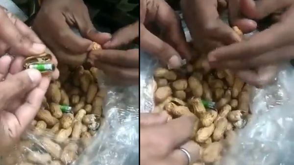 मूंगफली के अंदर छिपाए 45 लाख रुपये के विदेशी नोट, एयरपोर्ट पर सुरक्षाकर्मी भी हैरान, देखें Video