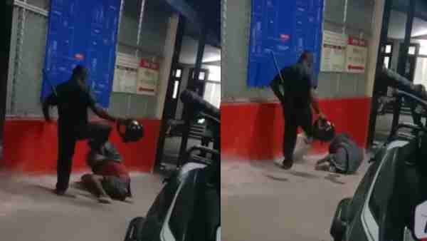 प्रयागराज: ट्रॉमा सेंटर गेट पर बैठी थी बुजुर्ग महिला, गार्ड ने पीटकर भगाया, नहीं भागी तो मारी लातें