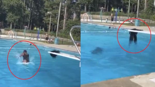 लड़की ने स्विमिंग पूल में लगाई ऐसी छलांग कि सिर से अलग हो गए 'बाल', Video देख लोगों की छूटी हंसी