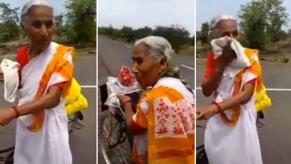 वैष्णो देवी के लिए महाराष्ट्र से साइकिल पर निकली 68 वर्षीय बुजुर्ग महिला, VIDEO देख लोग बोले- ये है मातृशक्ति