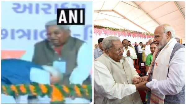 VIDEO: दोबारा पीएम बनने से पहले Keshubhai patel के पैर छूकर मोदी ने लिया था आशीर्वाद