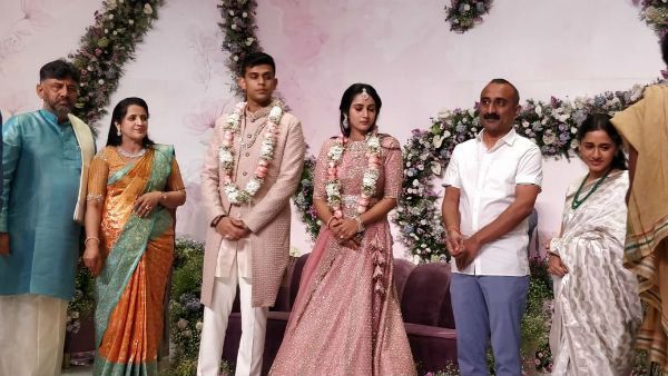 CCD संस्थापक के बेटे अर्मत्य हेगड़े से हुई डीके शिवकुमार की बेटी ऐश्वर्या की सगाई, देखें तस्वीरें