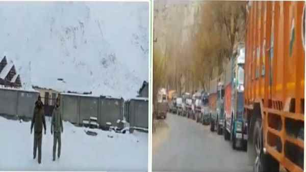 VIDEO:जोजिला में फिर से भारी बर्फबारी, लद्दाख-J&K हाइवे बंद