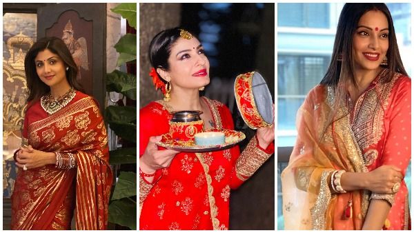 Karwa Chauth: शिल्पा से लेकर रवीना तक सबने पति की लंबी उम्र के लिए रखा करवा चौथ, देखें तस्वीरें